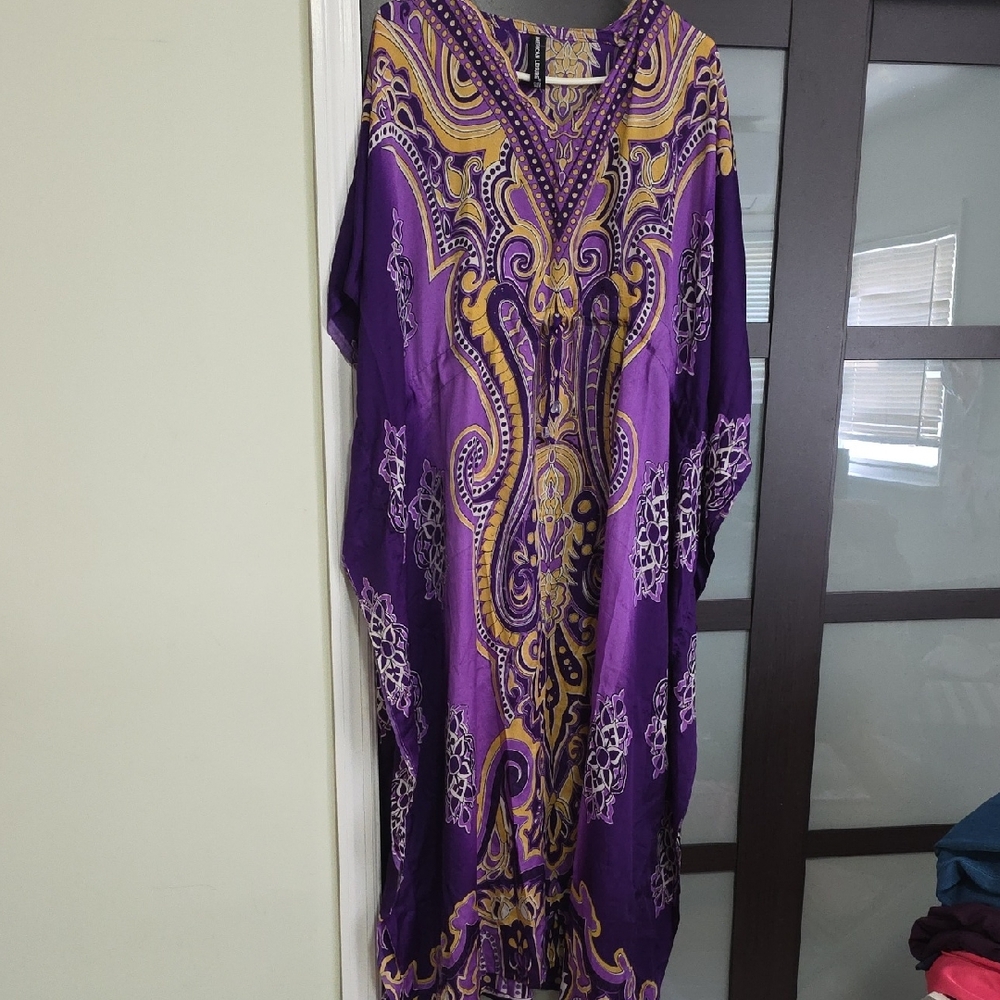 Purple and Gold Women's Kaftan